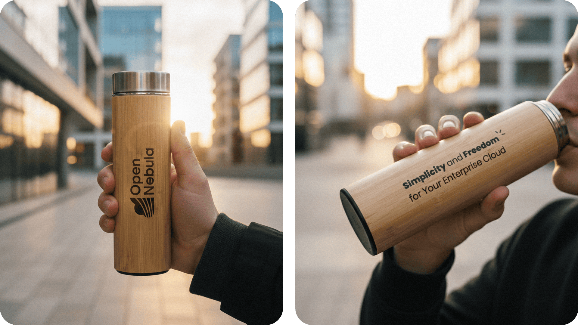 OpenNebula merchandising termo bambu