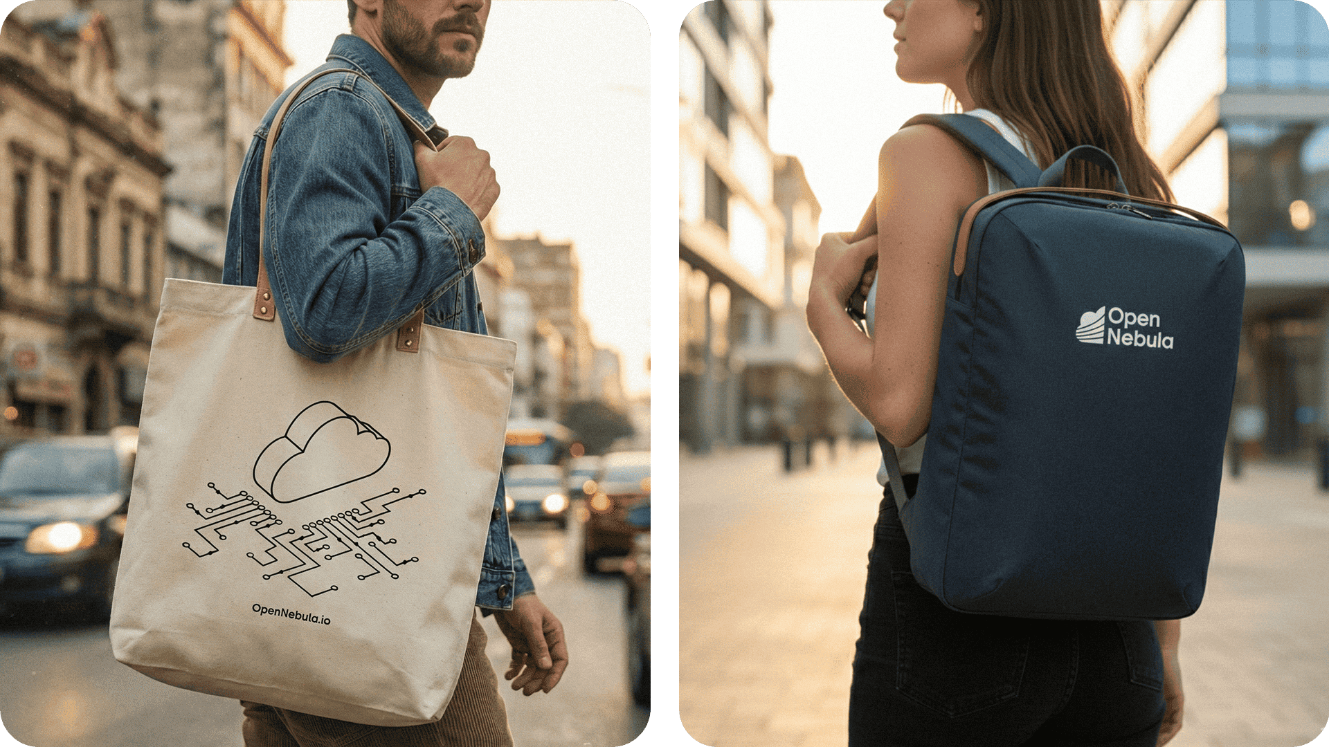 OpenNebula merchandising totebag + mochila